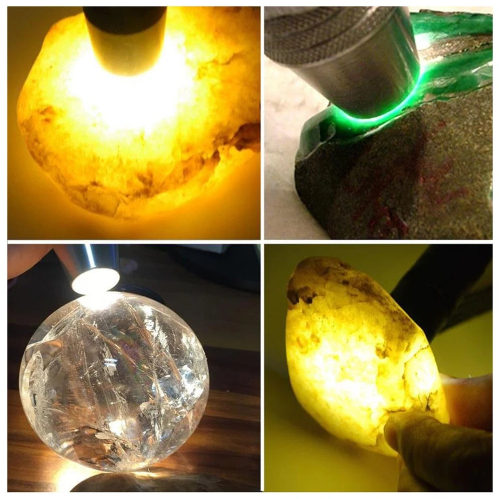 3 In 1 White Yellow UV 365nm Rechargeable LED Flashlight