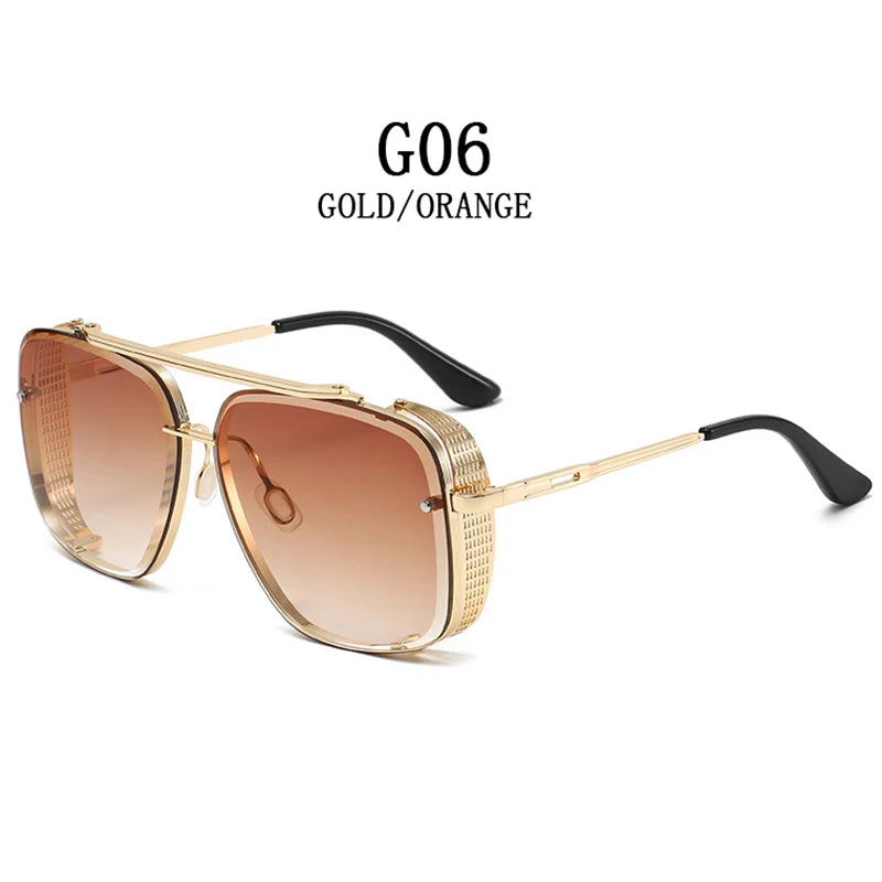 Vintage Steampunk Square Sunglasses With UV400 Protection