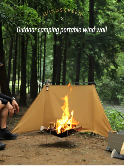 Windshield Camping Portable Foldable Windproof Tent Camping Barbecue Windshield Cloth Triangular Wind Screen