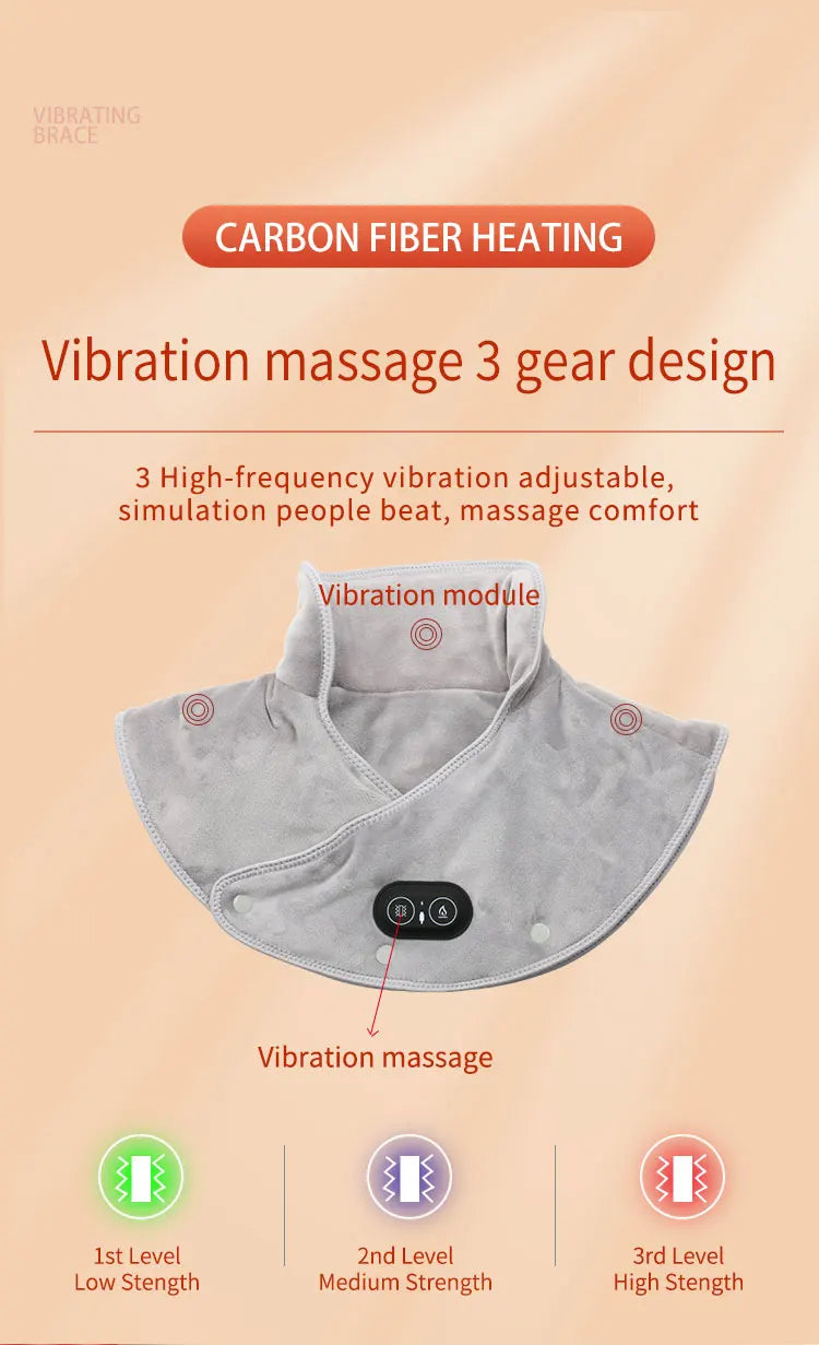 Electric Heating shoulder Neck Pad Massager USB Cervical Brace Wrap Thermal Compress Relieve Pain Fatigue Warm Back Brace Tool