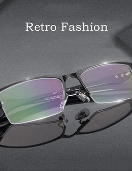 Light And Comfortable TR90 Alloy Eyewear Business Men's Full-frame Half-frame Optical Prescription Eyeglasses Frame
