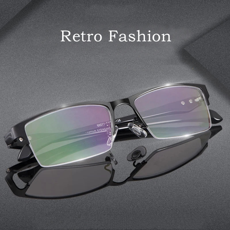 Light And Comfortable TR90 Alloy Eyewear Business Men's Full-frame Half-frame Optical Prescription Eyeglasses Frame