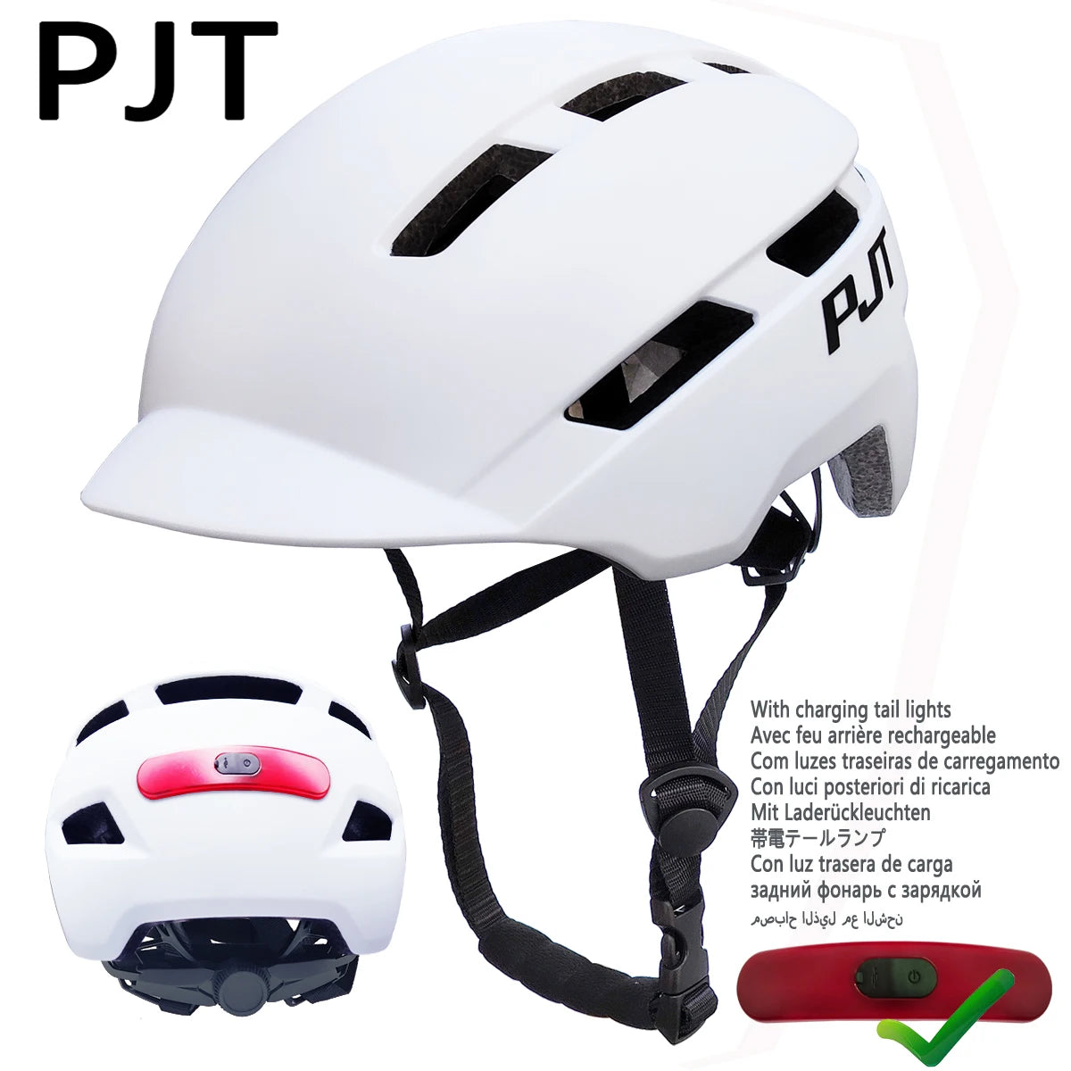 Rechargeable LED Cycling Helmet For Road Mountain Bike And Electric Scooter