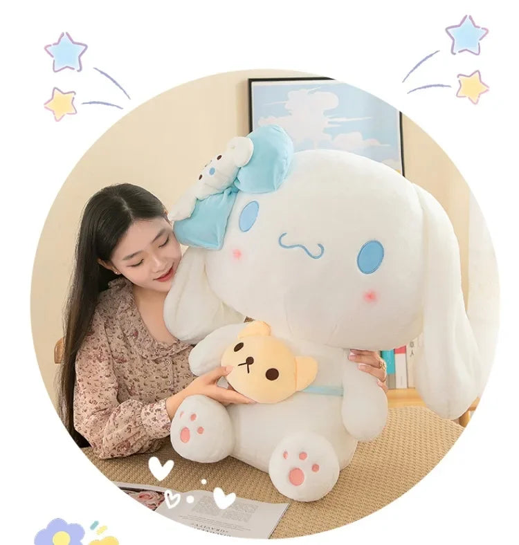 Sanrio Kuromi Plush Dolls 40/50cm Kawaii My Melody Cinnamoroll Soft Stuffed Animals Anime Figure Pillow Cartoon Decor Kids Toys