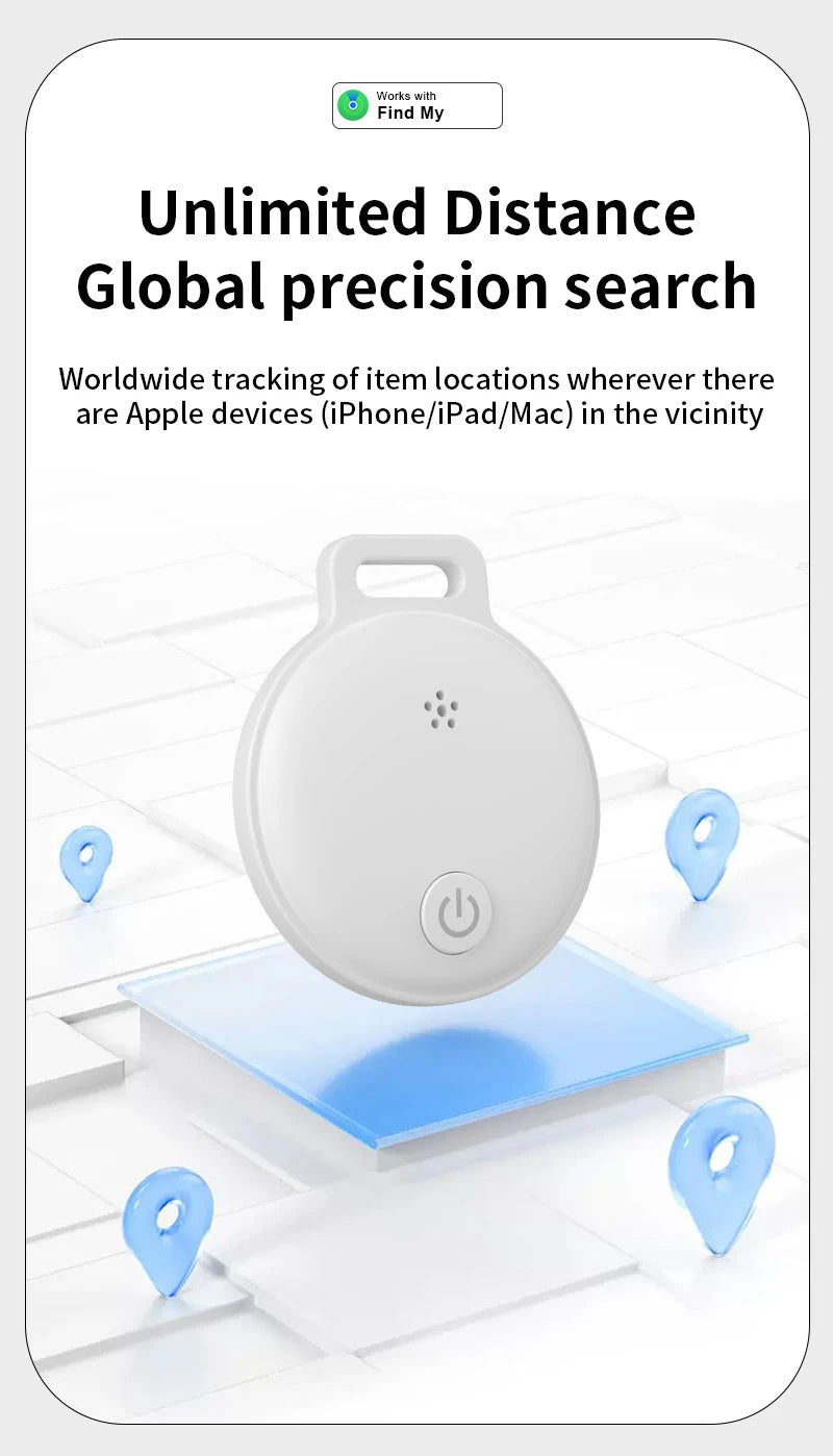 Mini Global Position Systm Tracker Works With iOS Find My APP MFI Smart Tag Key Finder Anti Lost Global Locator For Wallet Car Luggage Pet