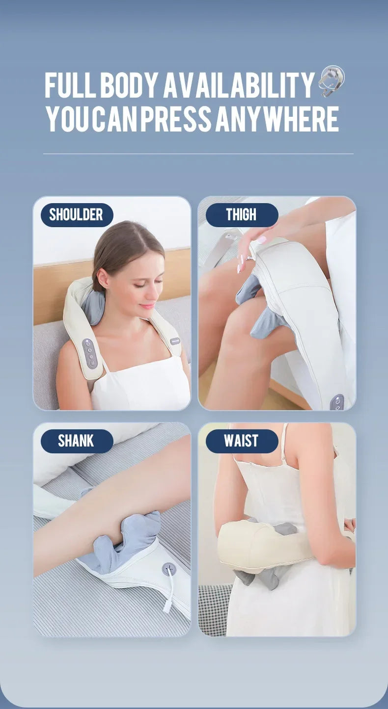 1PC Wireless Neck And Back Massager Neck And Shoulder Kneading Massage Shawl Neck Cervical Relaxing Trapezius Massager