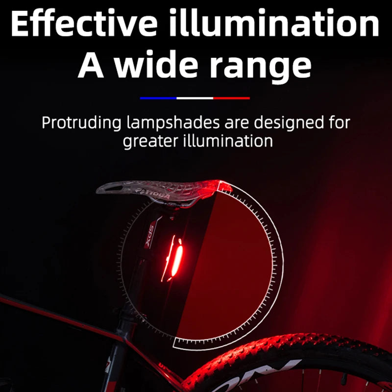 Bicycle Rear Light 500mAH USB Rechargable LED Lamp Bike Tail Light Warning Seatpost Riding Cycling Taillight