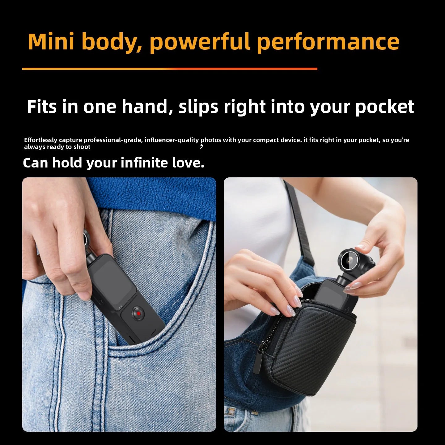4K Pocket Action Camera with 270° Rotatable Lens Touch Screen Stabilization WiFi Sports Body Camera Video Recorder