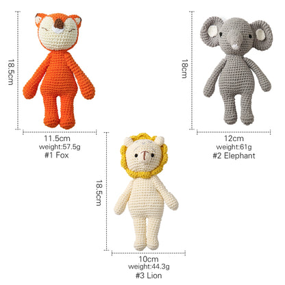 New Crochet Plush Lion Dolls Baby Gift Newborn Baby Girls Boys Photography Prop Photo Crochet Knit Toy Knitted Animal Doll