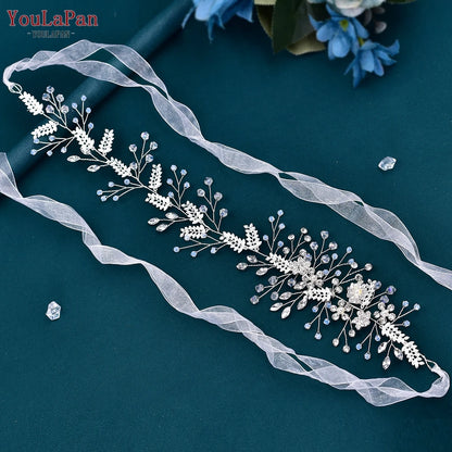 Wedding Belt Rhinestone Alloy Leaf Woman Sash Bridal Dress Belt Evening Gown Sash Belt Party Wedding Accessories