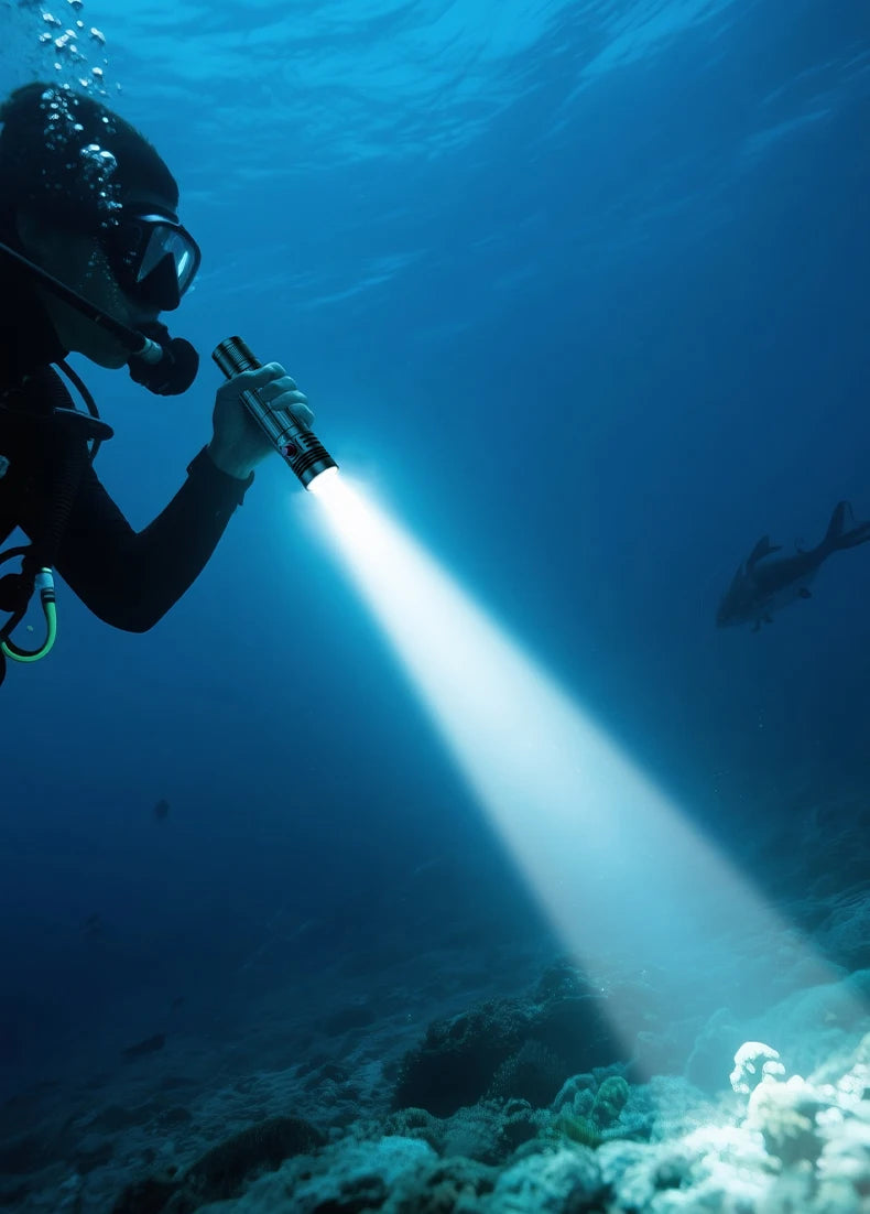 5000LM Professional Diving Flashlight IPX8 Waterproof Underwater LED Torch Rechargeable Dive Light