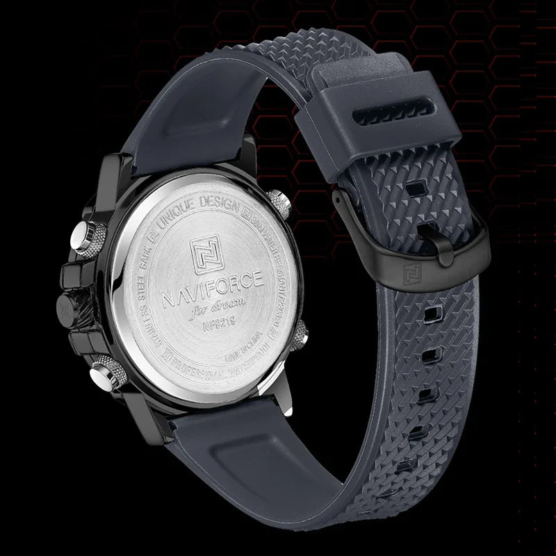 TPU Strap Military Waterproof Digital Luminous Clock Dual Display Quartz Wristwatches