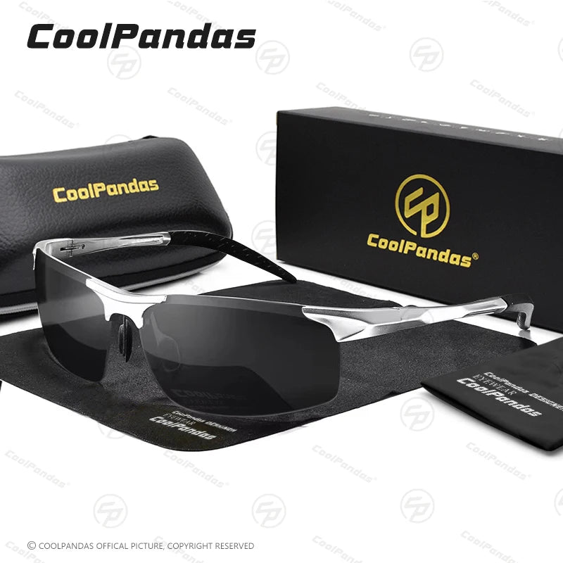 Aluminum Polarized Sunglasses UV400 Anti-Glare Driving Glasses Outdoor Rectangle Shades for Men