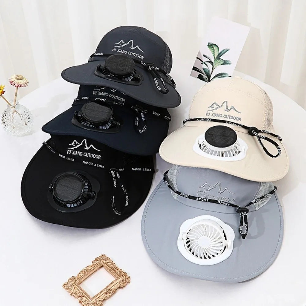 Solar Fan Baseball Cap With USB Charging