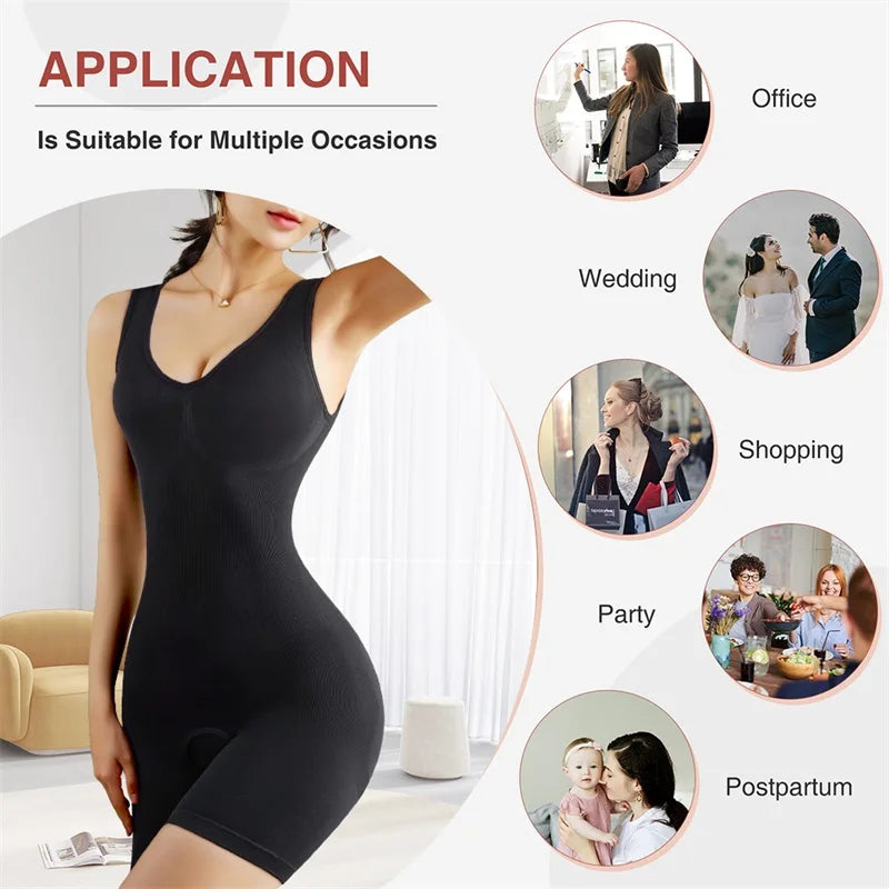 Full Body Shaper for Women – Slimming Waist Trainer Bodysuit with Butt Lifter & Postpartum Support