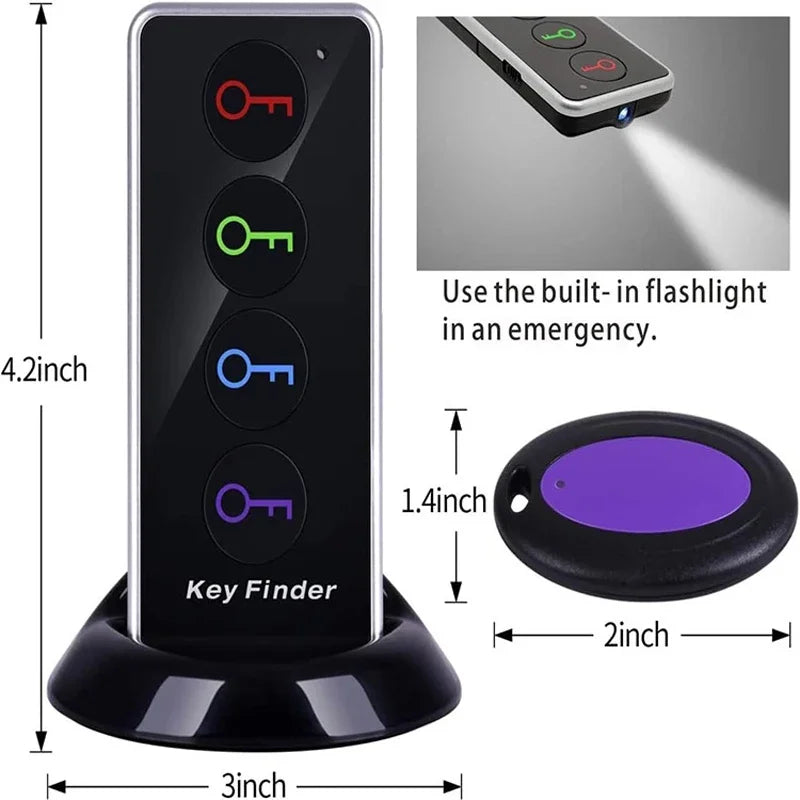 Wireless Key Finder Anti-Lost Alarm Mini Tracking Device Pet Wallet Locator Remote Control