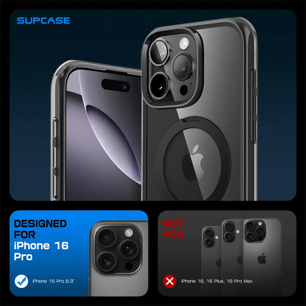 For iPhone 16 Pro Case with Camera Control Capture Button UB Mag Stand Series Slim Protective  Phone Case