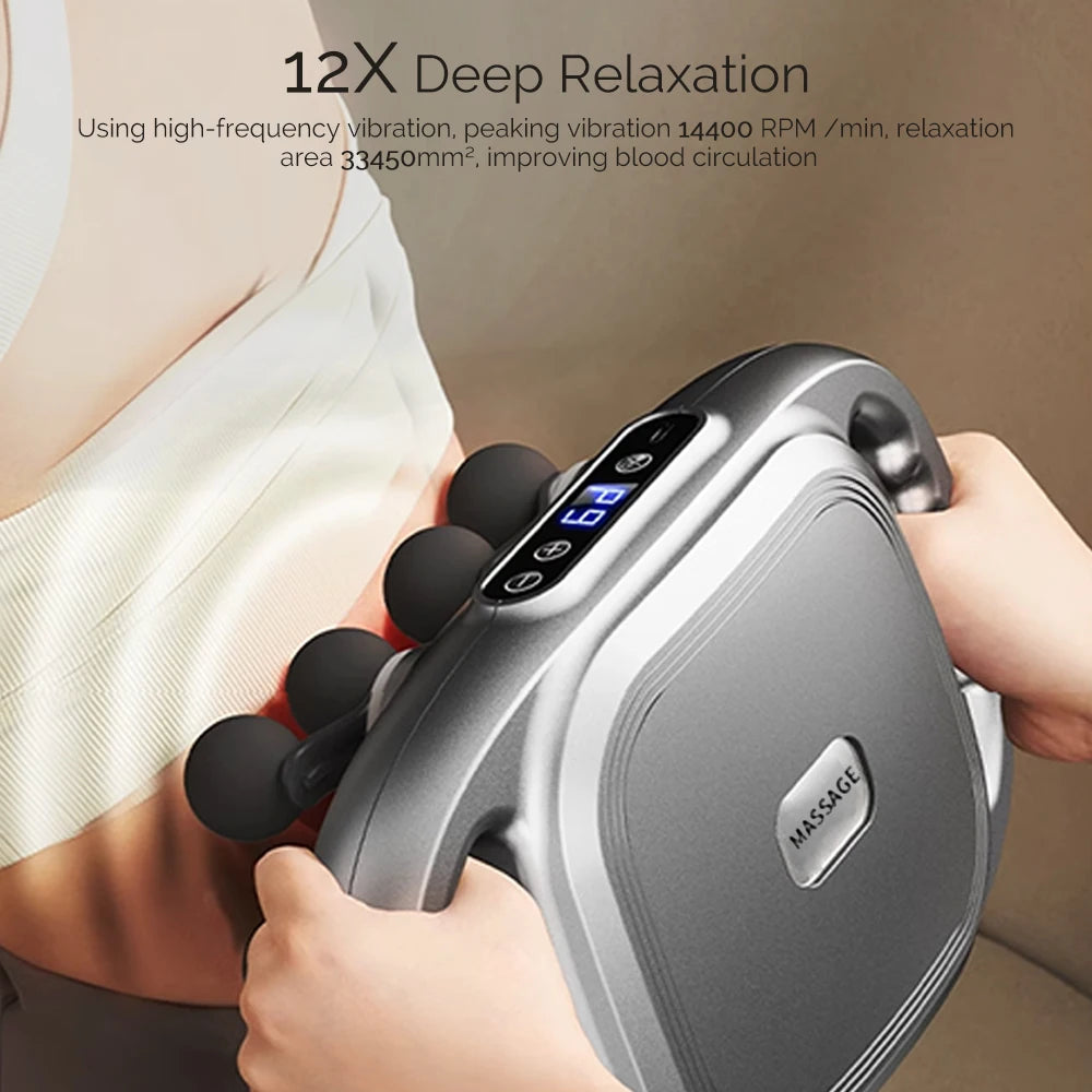 12-Head Fascia  High Frequency Vibration Body Massage  Back Massager Waist Massager Neck Shoulder Thigh Fascia masajeador