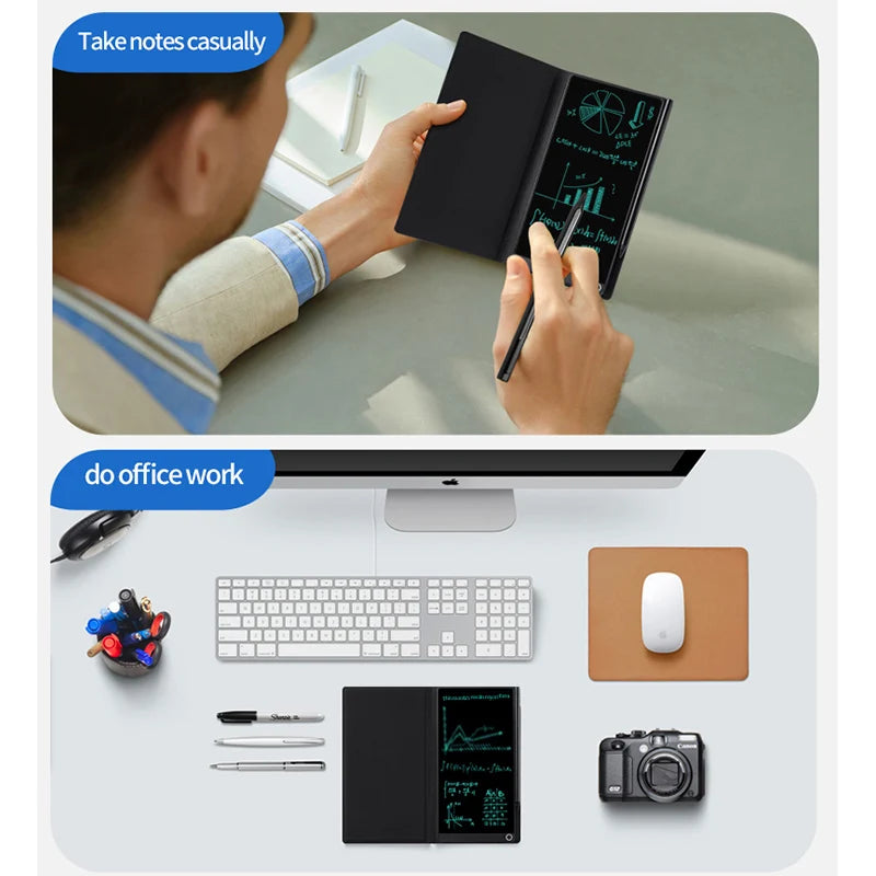 6.5 Inch Leather Case for Magic Tablet Full Screen Handwriting Induction Drawing Blackboard Erasable Meeting LCD sketches Pad