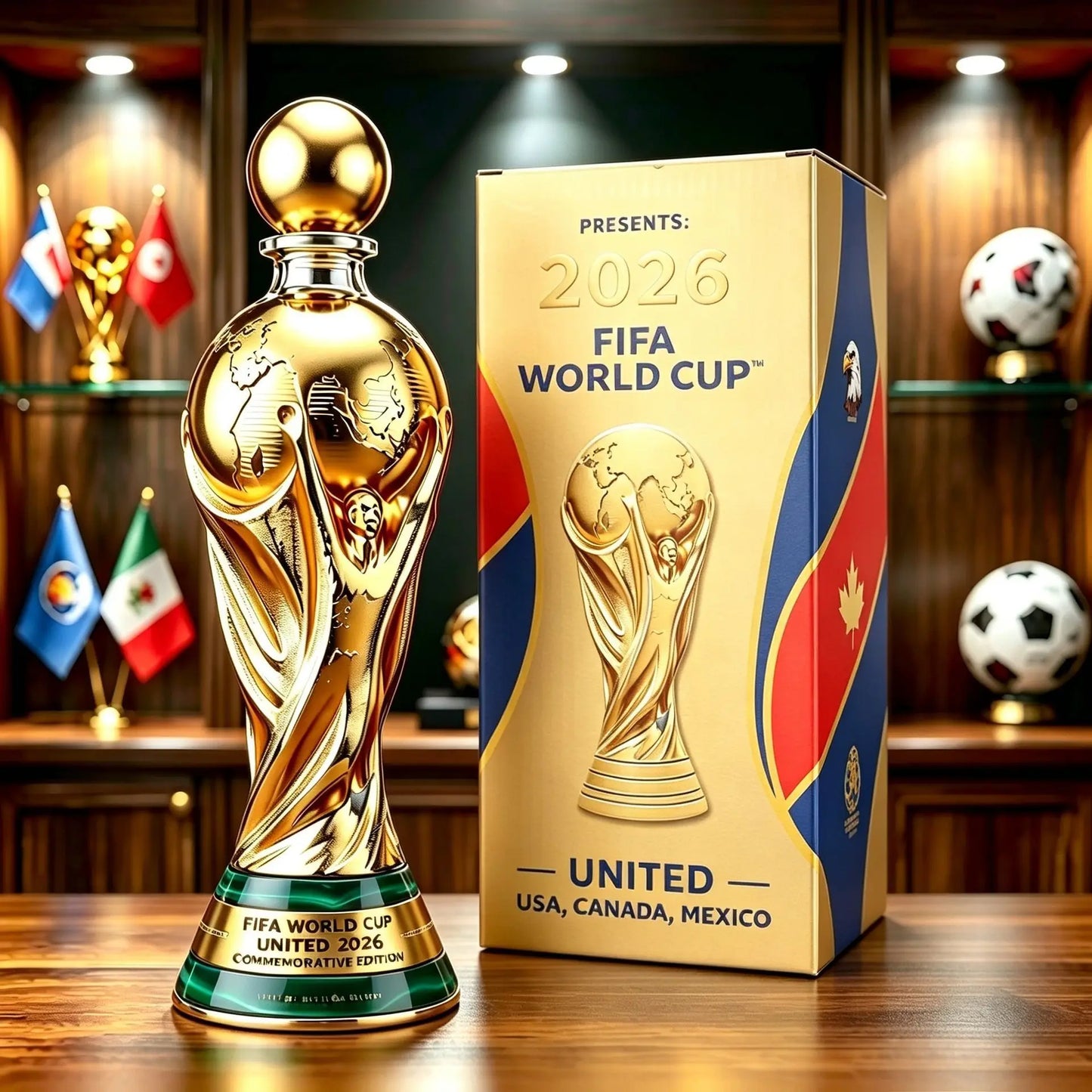 2026 Football Whiskey Glass Soccer Fan Collectible Bar Tumbler