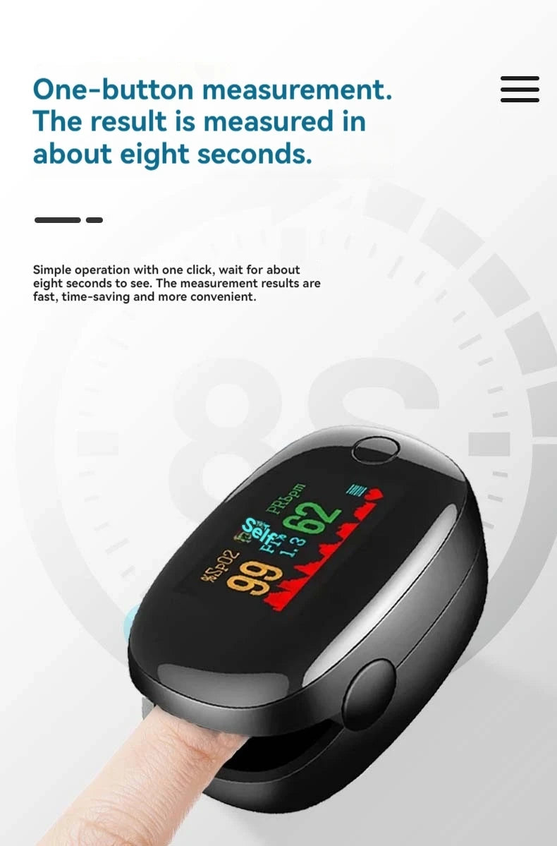 Finger Clip Heart Rate Meter Measure Finger Oximetry PI Value Monitor Pulse Black Gem Oximeter Heart Rate Monitor Portable