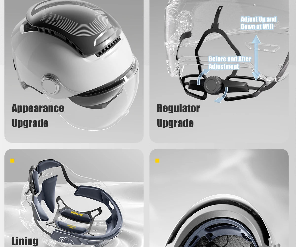 Open Face Electric Bike Helmet With Dual Visor