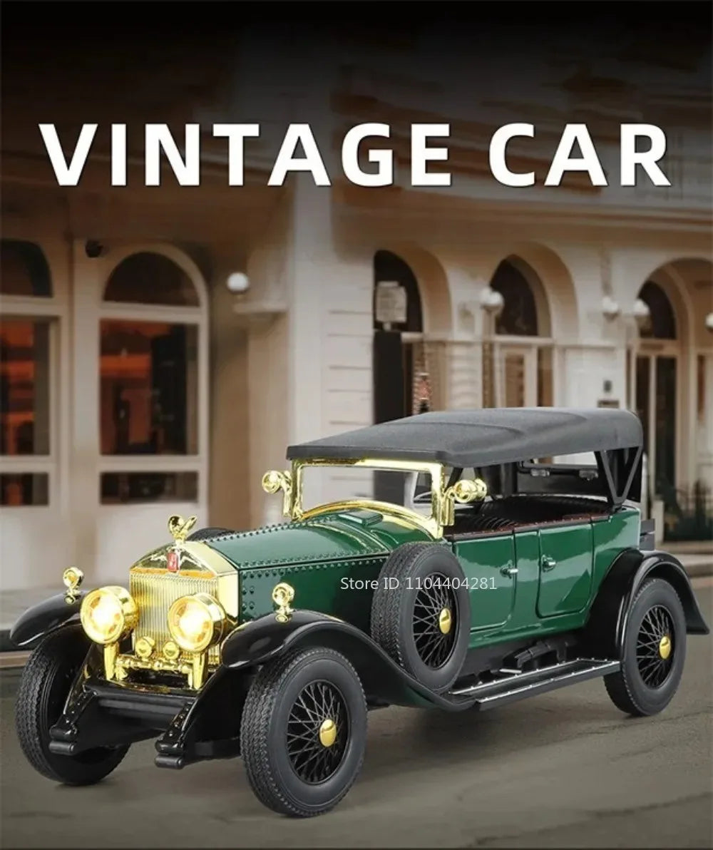 1:24 Phantom 300SL Alloy Diecast Vintage Car Miniature Model Toys Sound Light Pull Back Doors Opened Ornament s Festival Gift