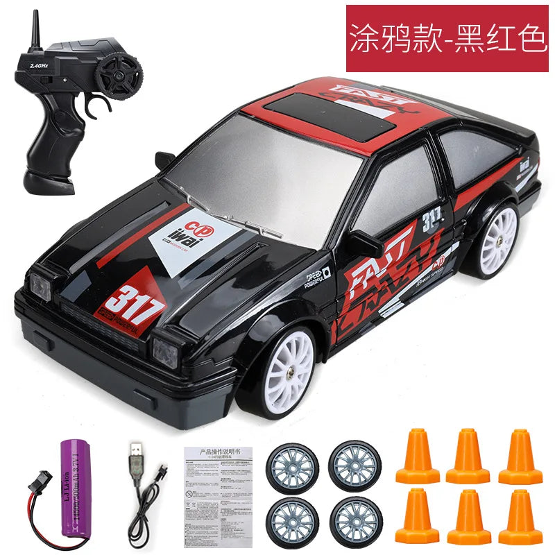 2.4G Drift Rc Car 4WD RC Drift Car Toy Remote Control GTR Model AE86 Vehicle Car RC Racing Car Toy for  Christmas Gifts