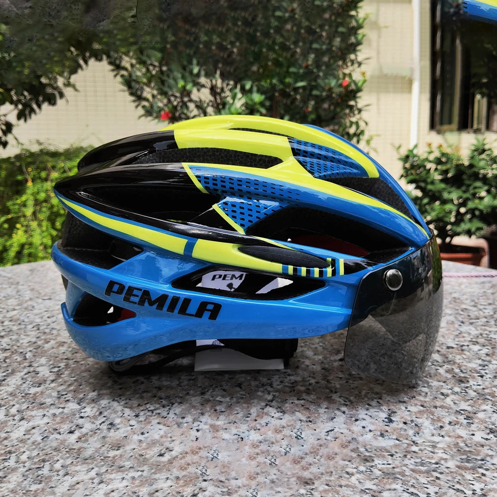 Cycling Helmet With Protective Goggles For Road And Mountain Bike
