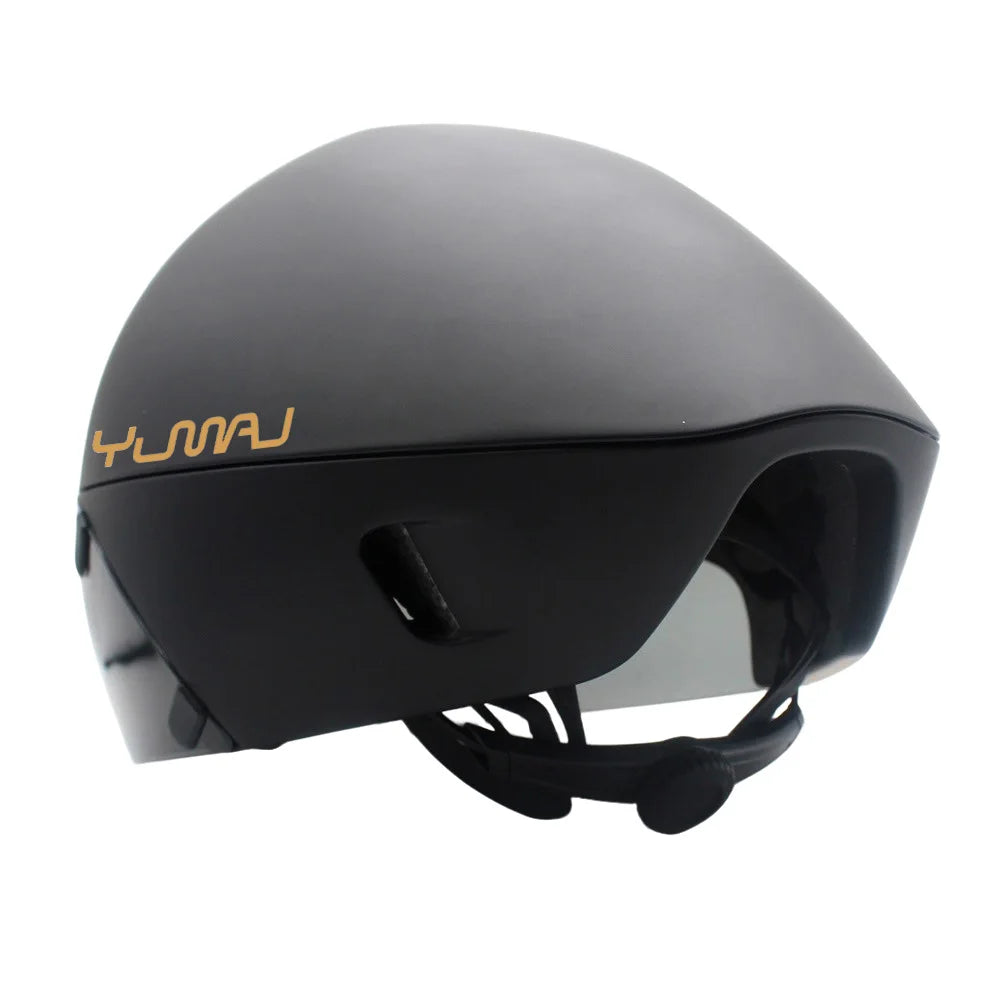 Aerodynamic Triathlon Cycling Helmet With Magnetic Goggles