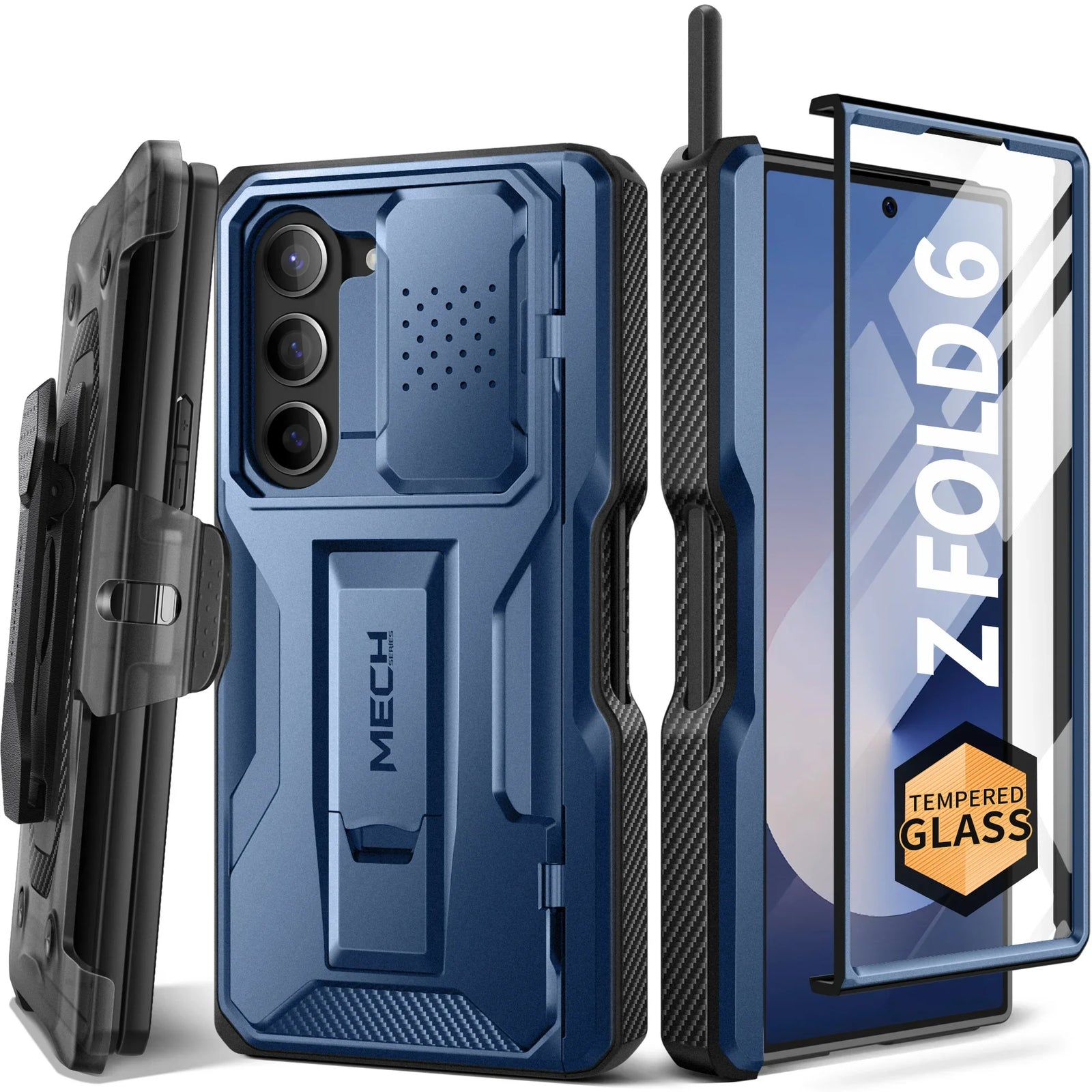Strong Magnetic Case for Samsung Galaxy Z Fold 6 with MagSafe Built in Screen Protector Belt Clip Kickstand Function Phone Case