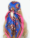 Retro Women Silk Scarf Bandanna Fashion Bohemian Pattern Square Hijab Lady Wrap Headband foulard muffler
