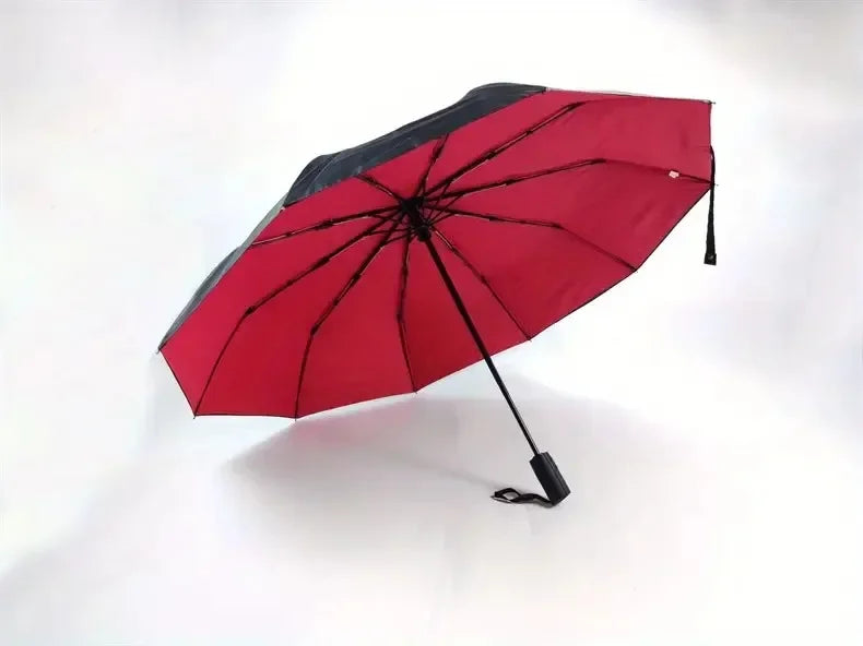 Automatic Folding Umbrella 10 Bone Windproof Sun Rain Protection Business Travel Umbrella