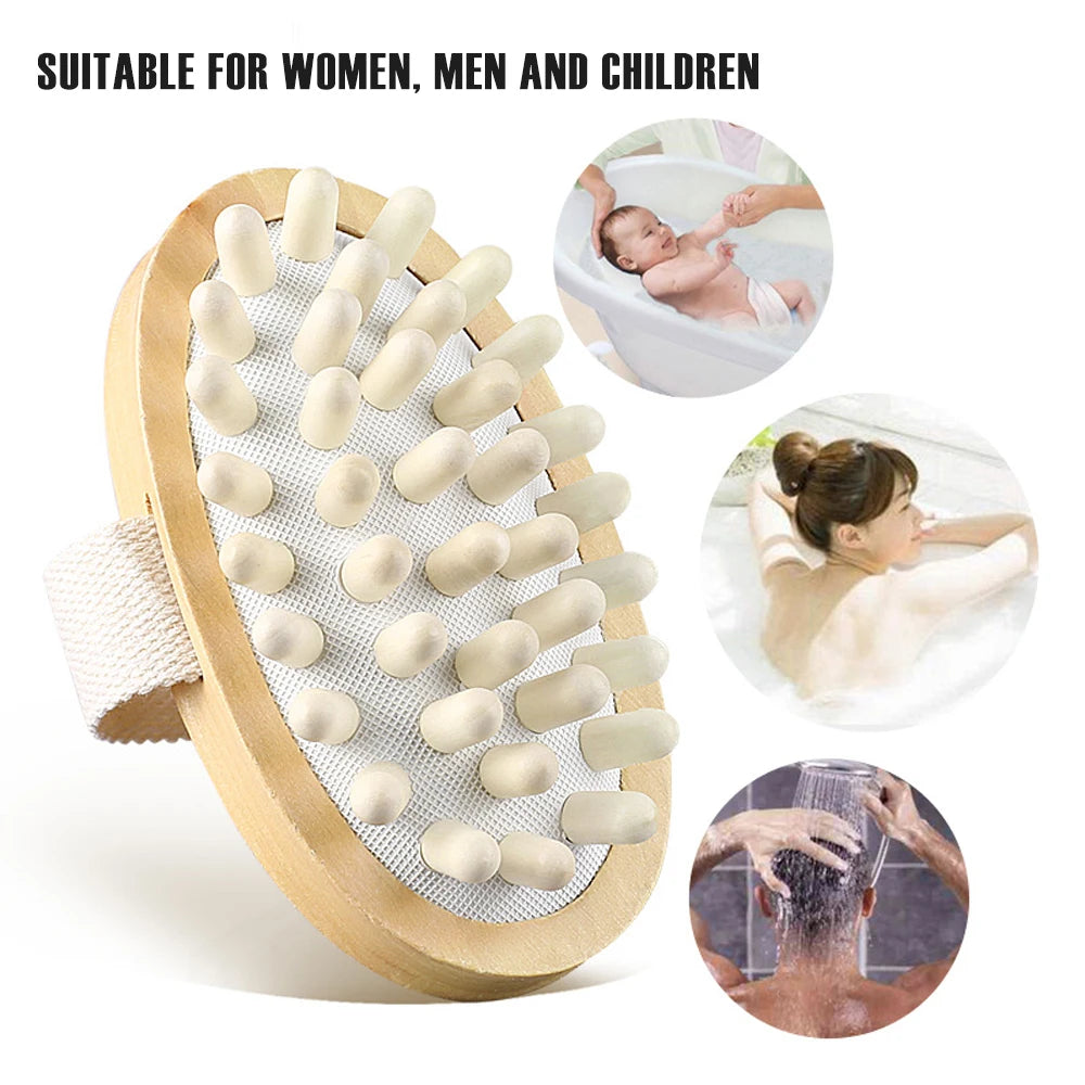 Body Anti Cellulite Brush Soothing Wooden Essential Oil Spa Air Cushion Massage Hair Comb Scalp Massage Brush Dead Skin Remover