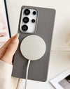 Luxury Leather Pattern For Magsafe Magnetic Phone Case For Samsung S25 Ultra S24 Plus S23 S22 S21 S20 FE Matte Shockproof Cover
