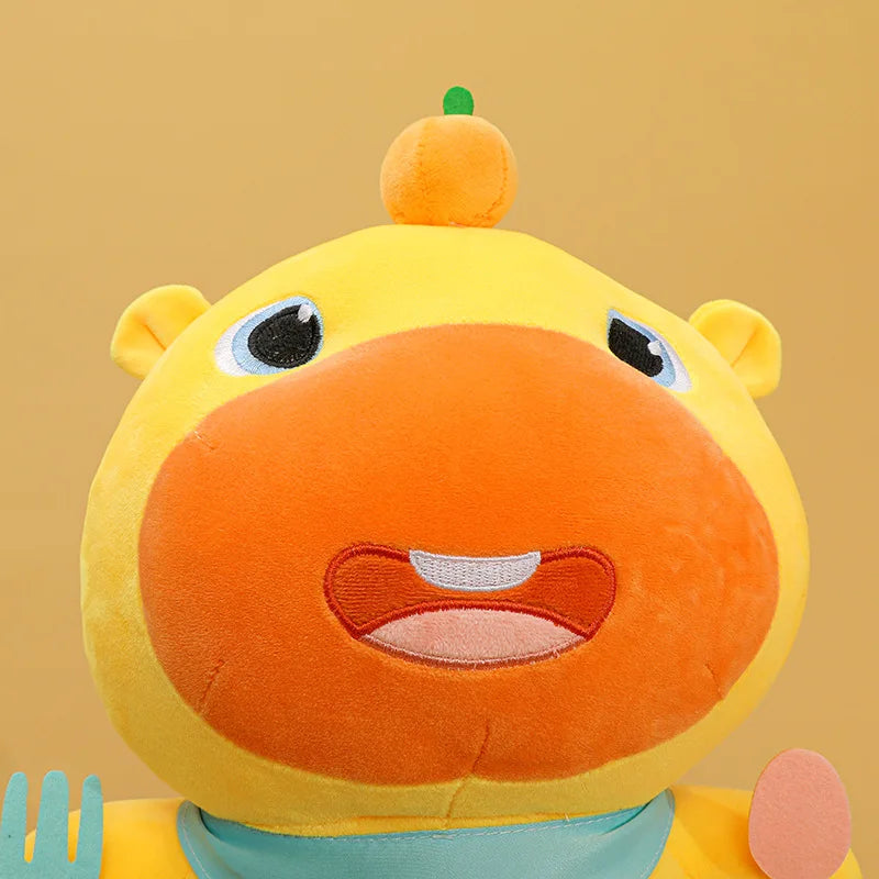 Capybara Lulu Plush Toy With Fork Spoon Soft Stuffed Animal