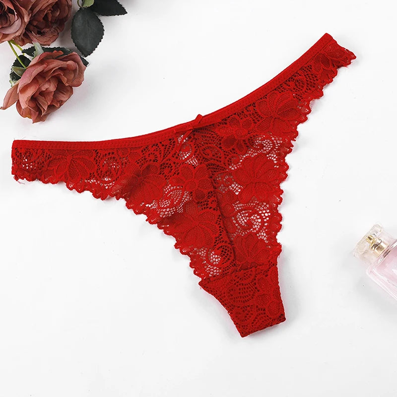 Women's Panties Fitness Underwear Seamless Lace G String Thong Intimate Lingerie Femme Tangas Bow Sweet