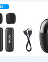 BY-WM3T Wireless Lavalier Lapel Microphone for iPhone Andriod Smartphone DSLR Cameras Live Streaming Youtube Recording Vlog