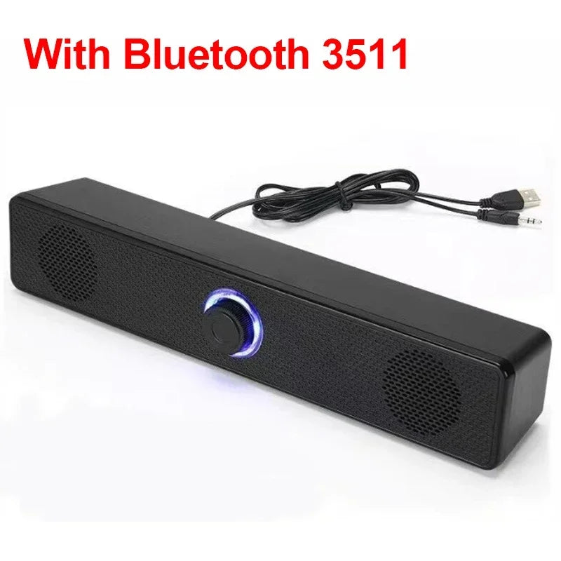 PC Soundbar Wired and Wireless Bluetooth Speaker USB Powered Soundbar for TV Pc Laptop Gaming Home Surround Audio System