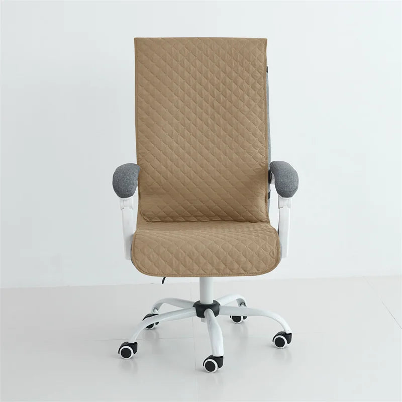 Office Chair Cover Anti-slip Long Boss Office Chairs Pad 1piece with Elastic Strap Swivel Computer Dust Armchair Slipcover