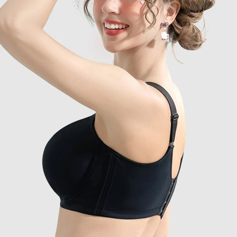 Womens Seamless Underwire Push Up Support Bra