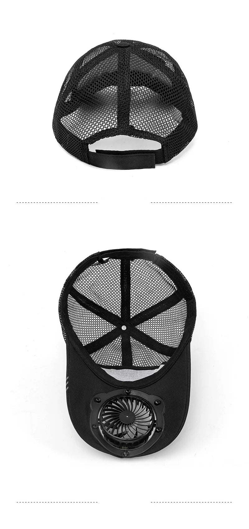 Solar Fan Baseball Cap With Adjustable Fit