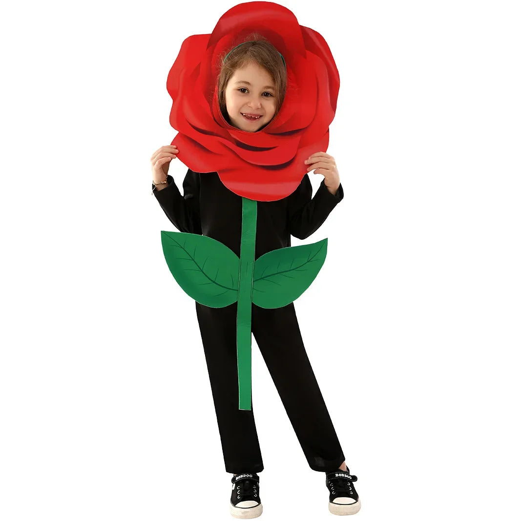 carnival plant party dress rose flower Valentine's Day cos