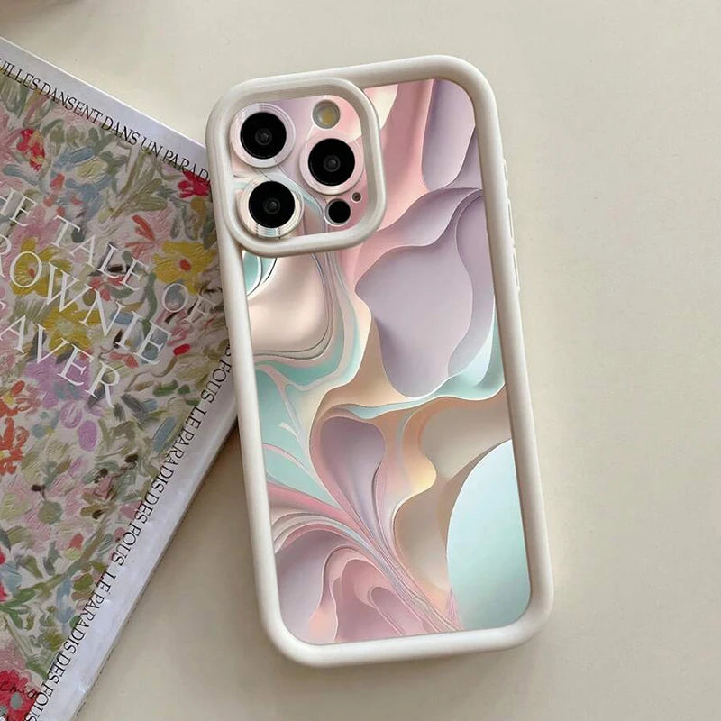 Cloudy Rainbow Design Print Phone Case for IPhone 14 15 16 17Air Pro Max 16E Shockproof Soft Cover
