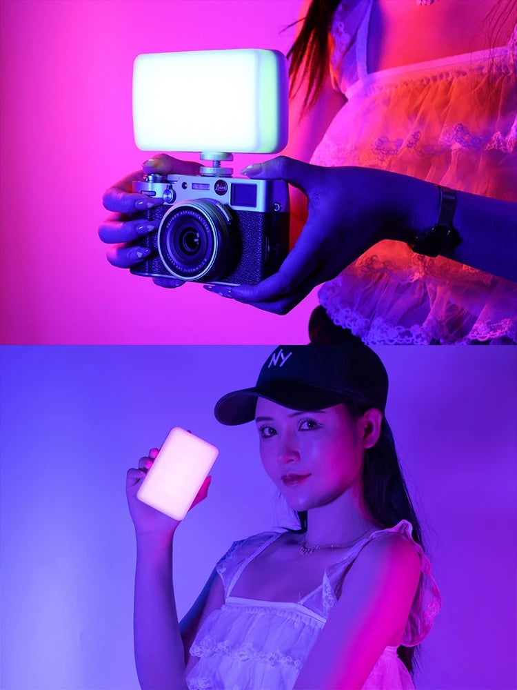 RGB LED Video Light 2500K–9000K Dimmable Photography Light Rechargeable Camera Fill Lamp