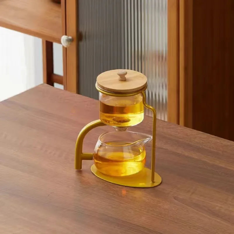 Automatic Glass Teapot Set,  Diversion, Rotating, Lazy Kungfu, Drinking, 1 Set