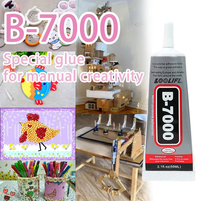 Glue, mobile phone screen glue, suitable for jewellery, house building models, dried flowers, wooden frames, fabrics, cardboard, woolen materials, universal crafts creative soft glue, anti-clogging design , 110ml