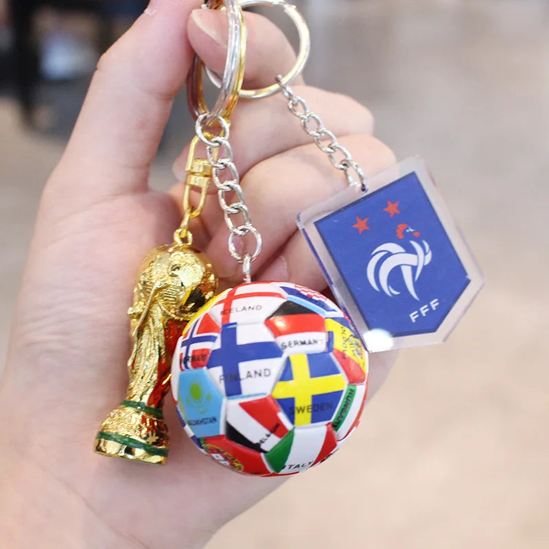 2026 Football Trophy Car Keychain Soccer Fan Bag Charm Souvenir