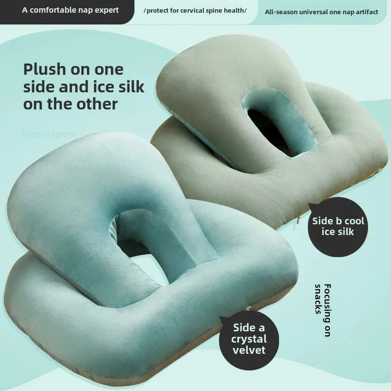 Officer Ice Silk Nap Pillow Pillow Style Summer Student Face down Sleep Pillow Office Nap Aid Soft Comfortable Home Goods