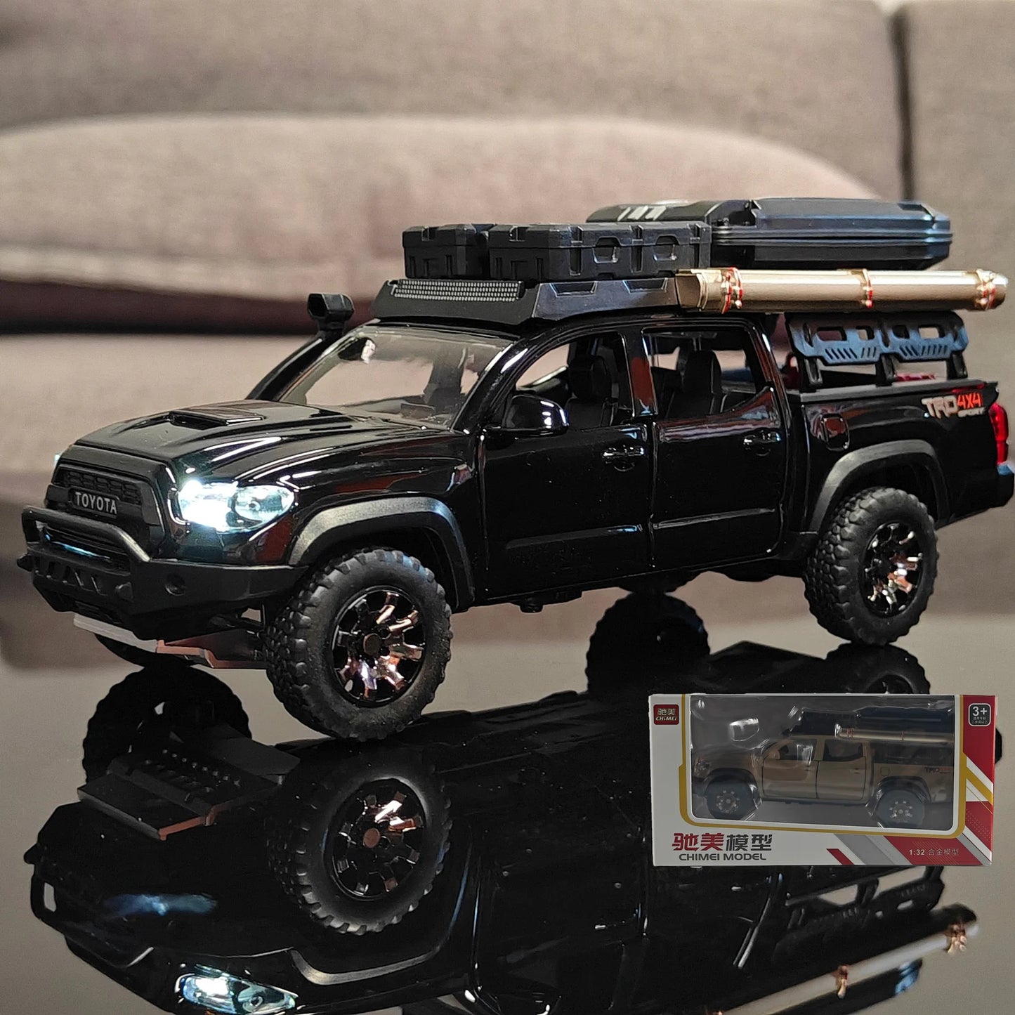 1:32 Toyota Tacoma TRO Off Road Pickup Truck Alloy Diecast Model Outdoor Collection Ornaments High Simulation Collection Present